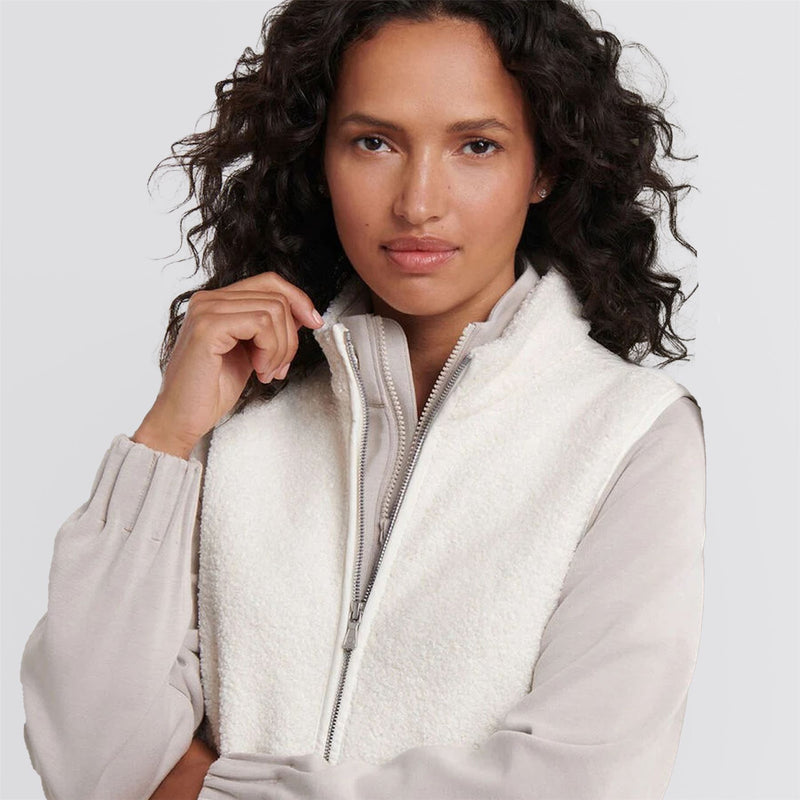 Womens Tilly Bonded Sherpa Vest Ivory