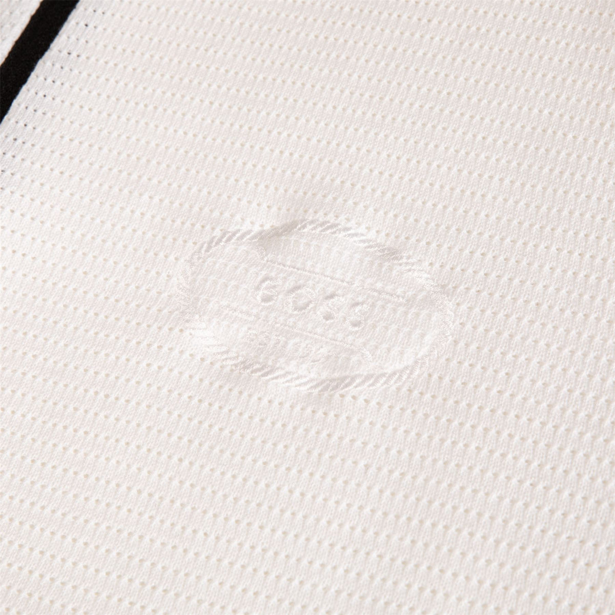 Mesh Heritage Quarter Zip Polo White