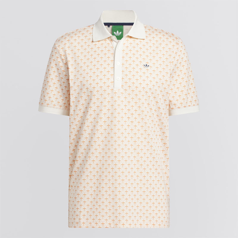Originals All Over Trefoil Polo Chalk White/Dusky Orange