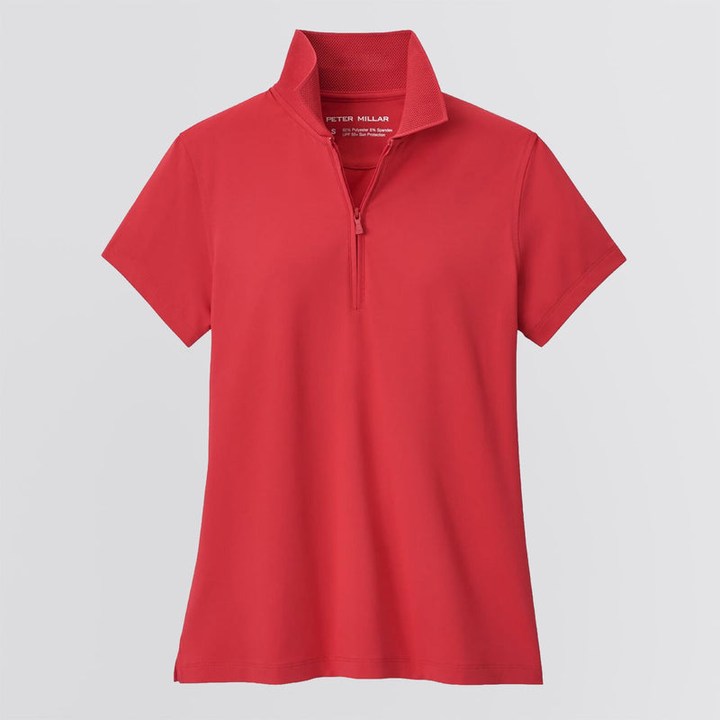 Womens Keswick Zip Neck Polo Calabrian Red