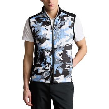 Golf-Camo Hybrid Full Zip Vest Polo Black/Office Blue Driver camo