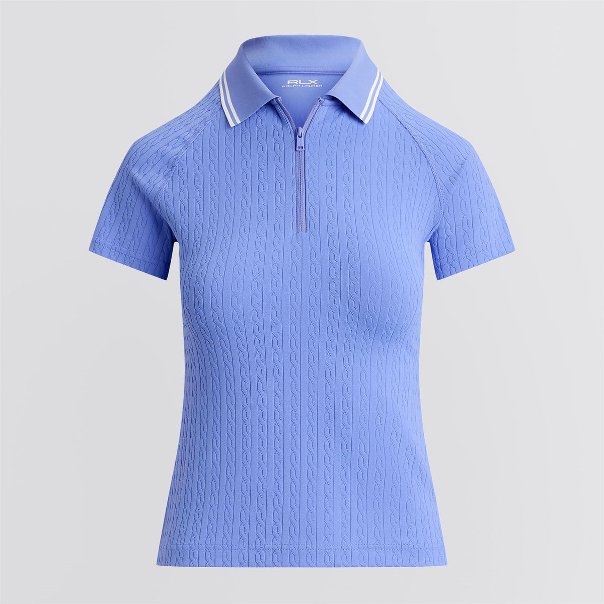 RLX Womens Active Cable Knit Polo Blue Mist/Ceramic White Multi