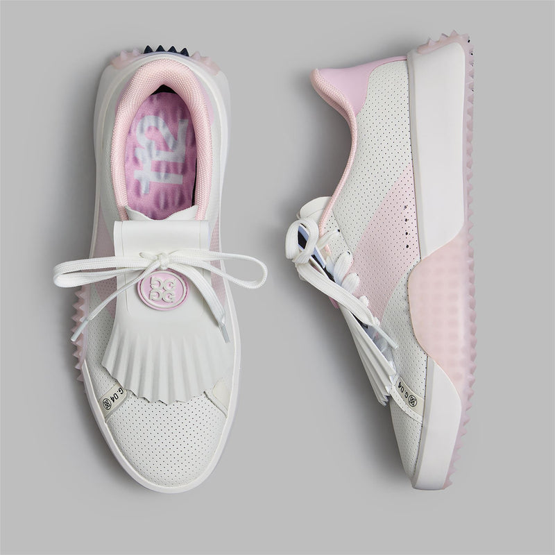 Womens G.112 Perforated Kiltie Golf Shoes Snow/Blush