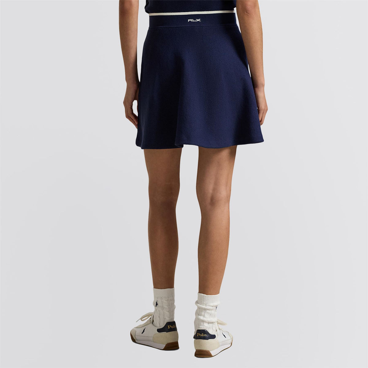 RLX Womens A-Line Mesh Sweater Skirt Refined Navy/White Splash