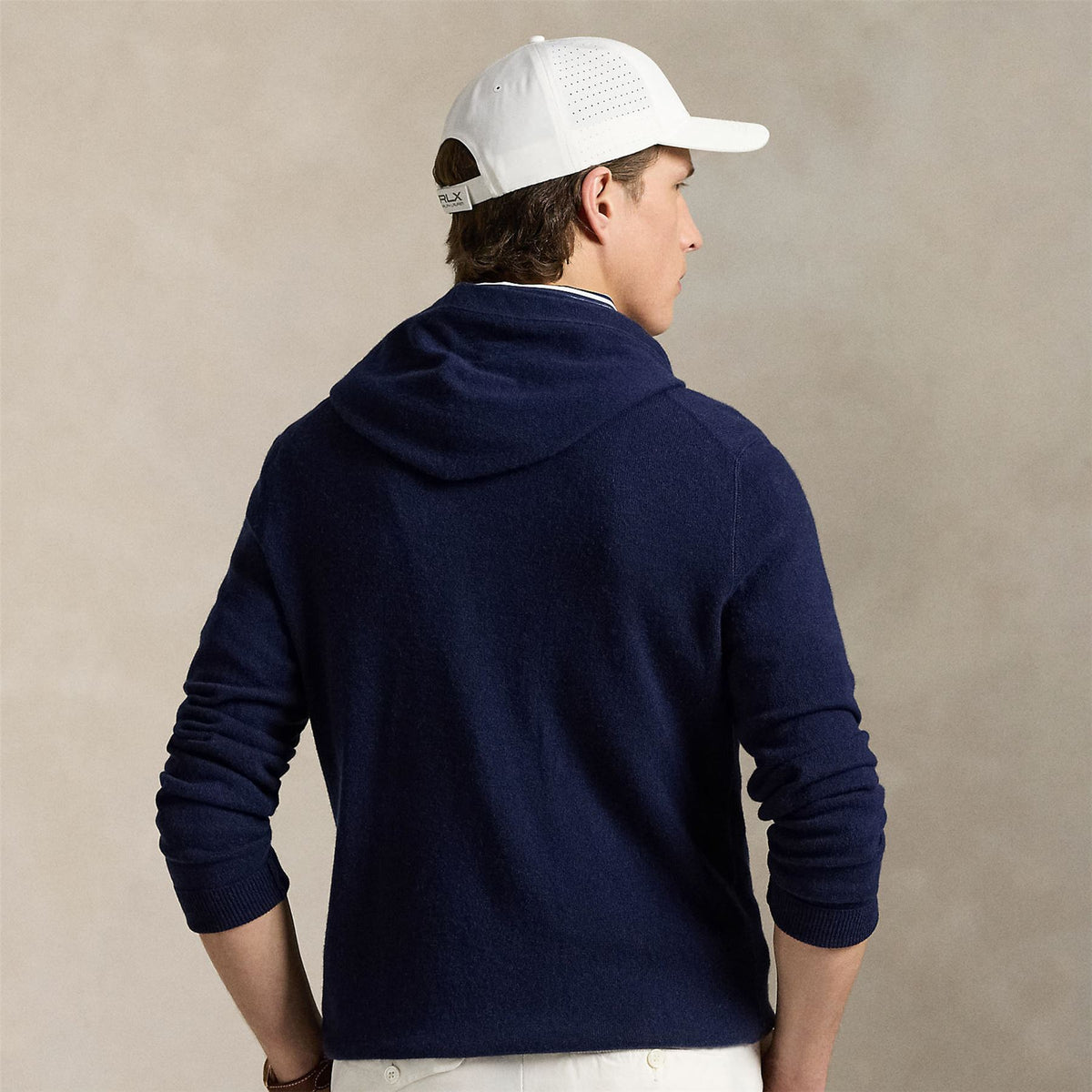 RLX Cashmere Pullover Hoodie Refined Navy