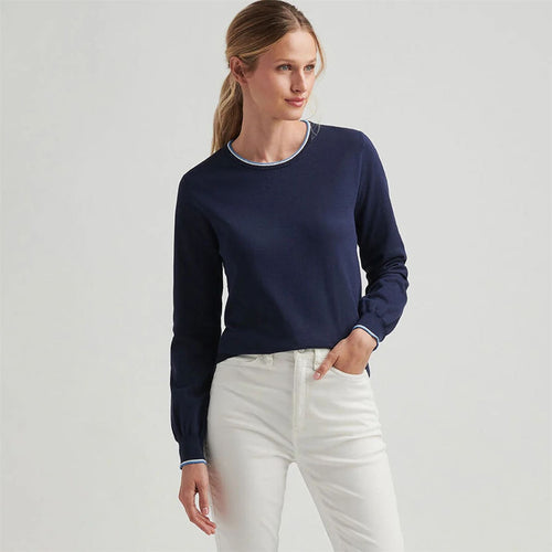 Womens Coolspun Cotton Crewneck Navy