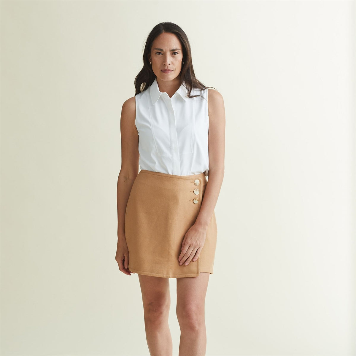 Womens Sleeveless Tux White