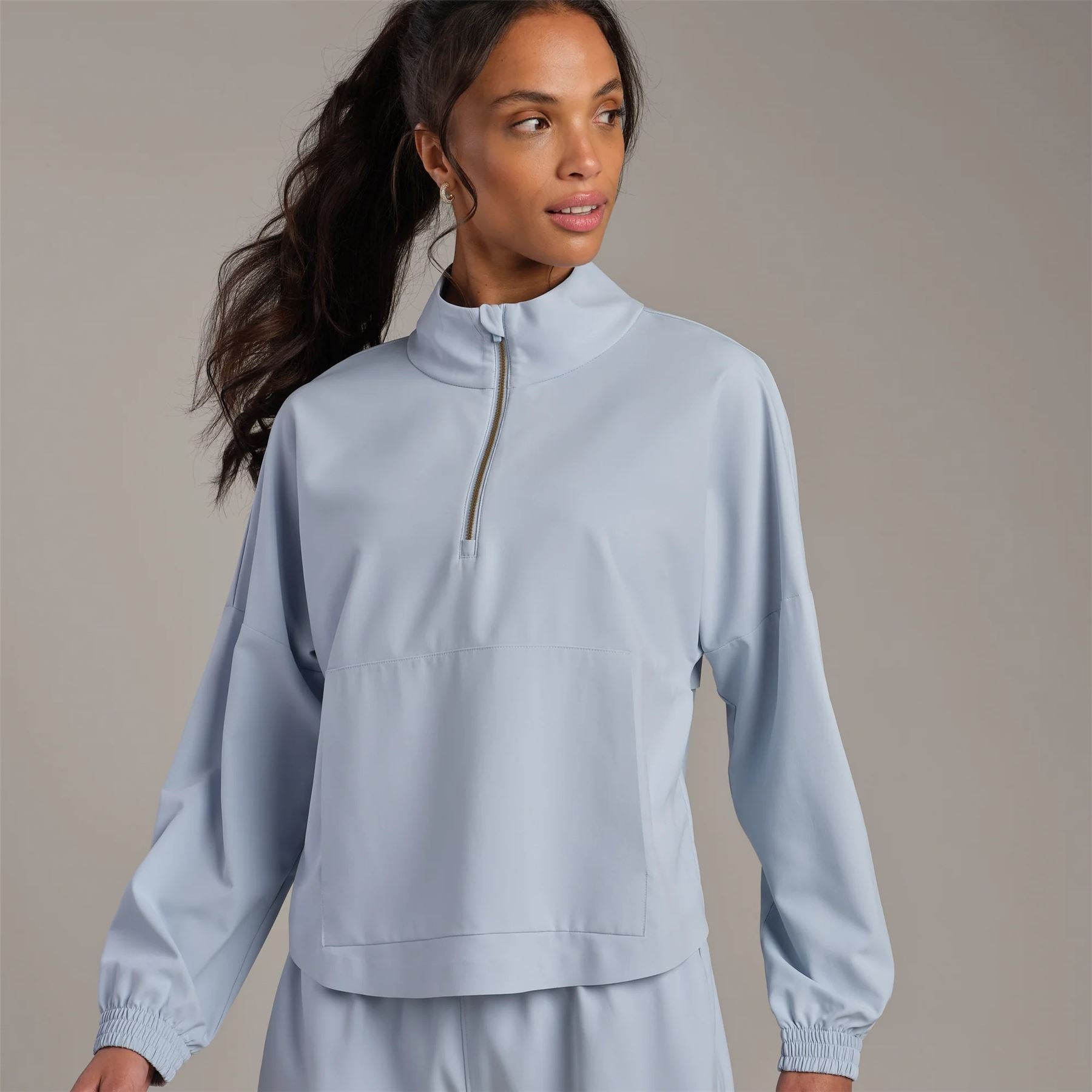 Womens Mirage Quarter Zip Windbreaker Blue Dawn