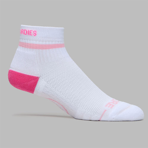 Pray For Birdies Quarter Socks Snow/Knockout Pink