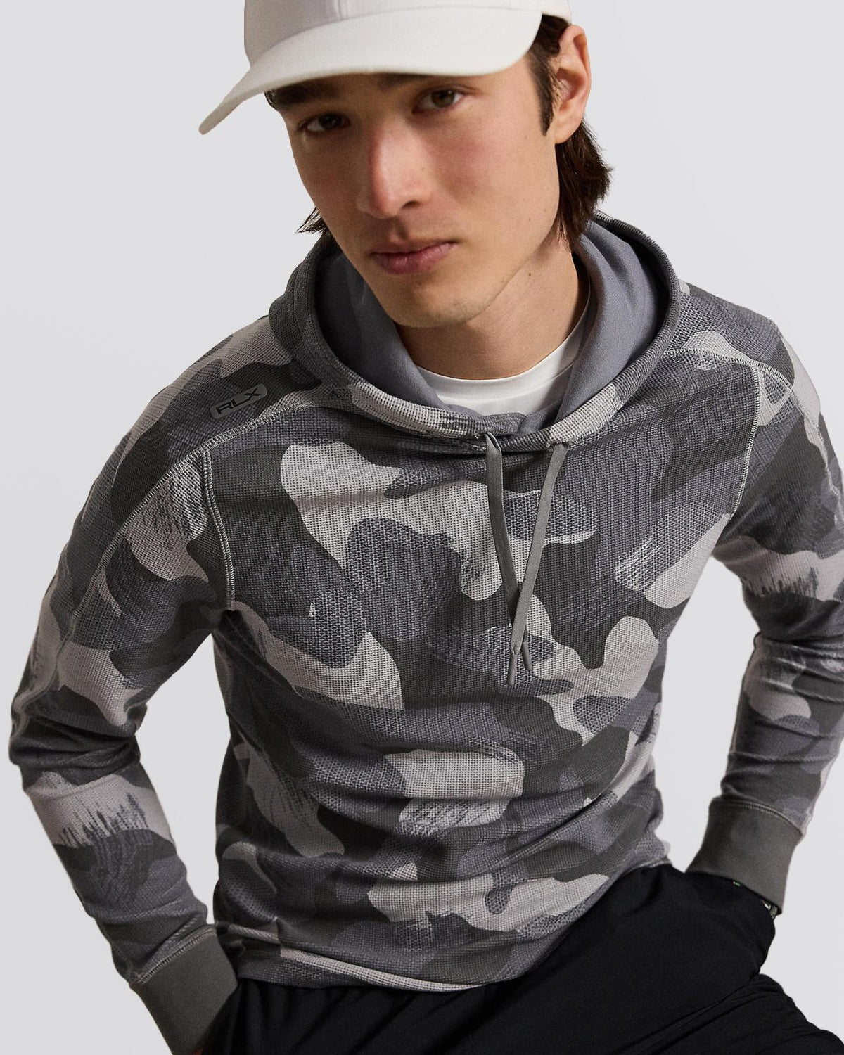 RLX Tech Waffle Knit Sweatshirt Perfect Gray Bush Camo