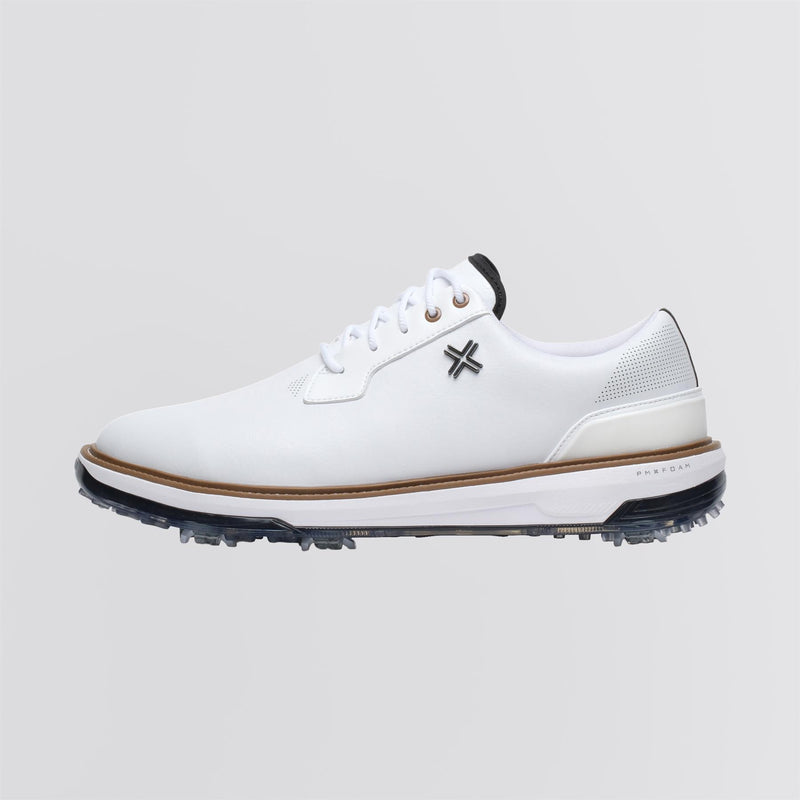 Reserve Classic Tour RS Spiked Golf Shoes White/Black/Tan