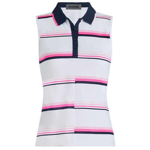 Womens SL Engineered Stripe Polo Snow - SS25