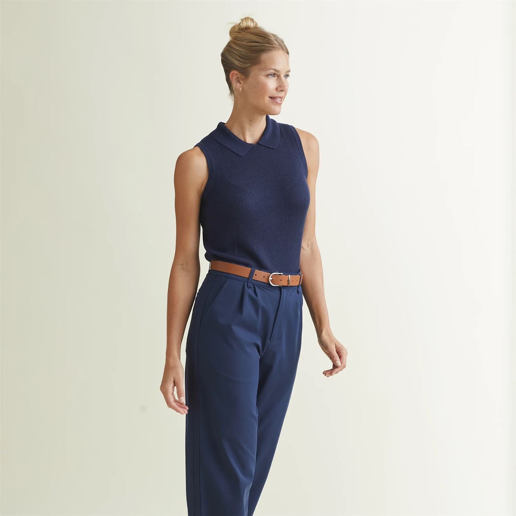 Womens Crochet Sleeveless Top Dress Blues