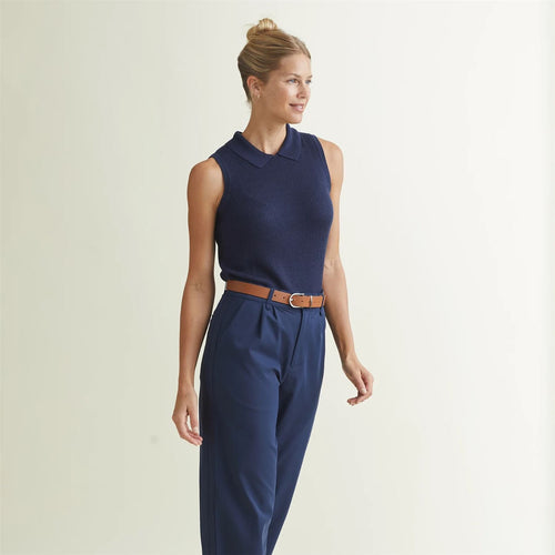 Womens Crochet Sleeveless Top Dress Blues