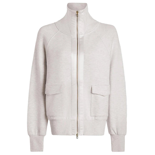 Womens Roxbury Sweat Zip Through Ivory Marl - AW24