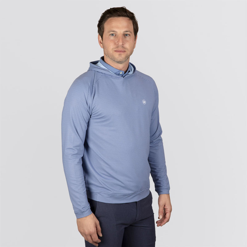 Pine Houndstooth Performance Hoodie Sport Navy