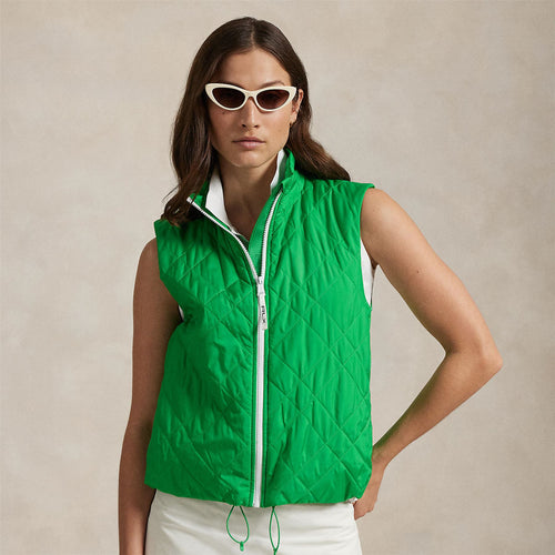 Womens RLX Full Zip Quilted Hybrid Vest Tiller Green