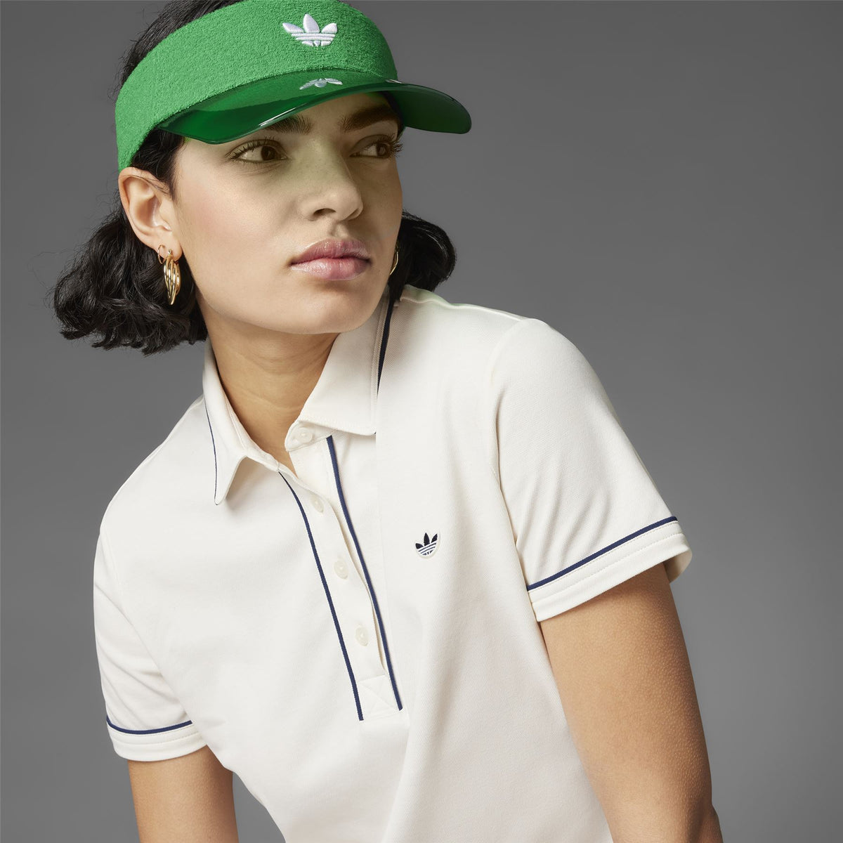 Womens Twistknit Trefoil Polo Chalk White