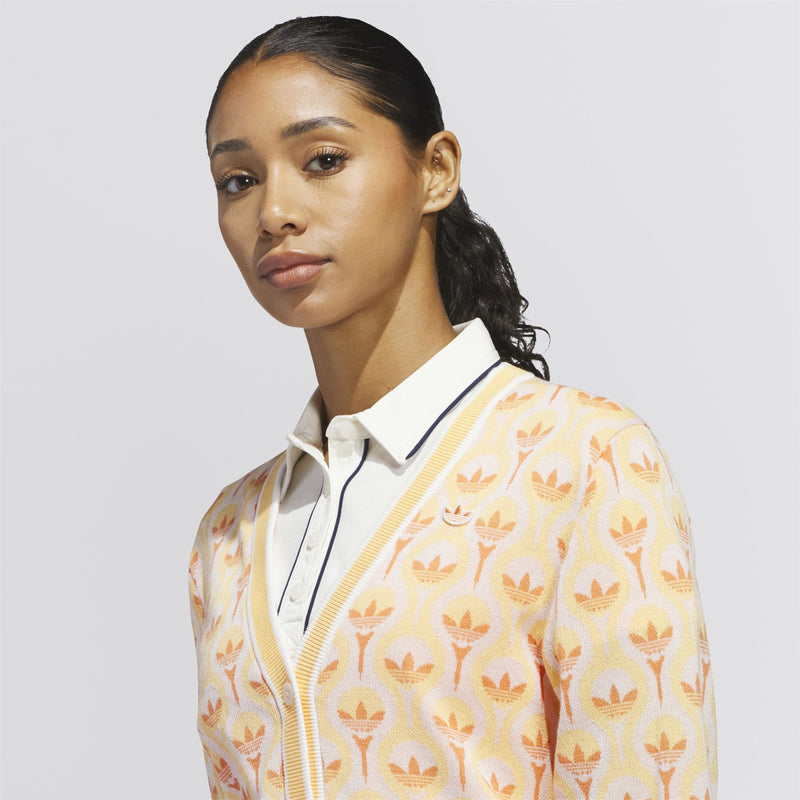 Womens Originals All Over Cardigan White/Ice Tangerine