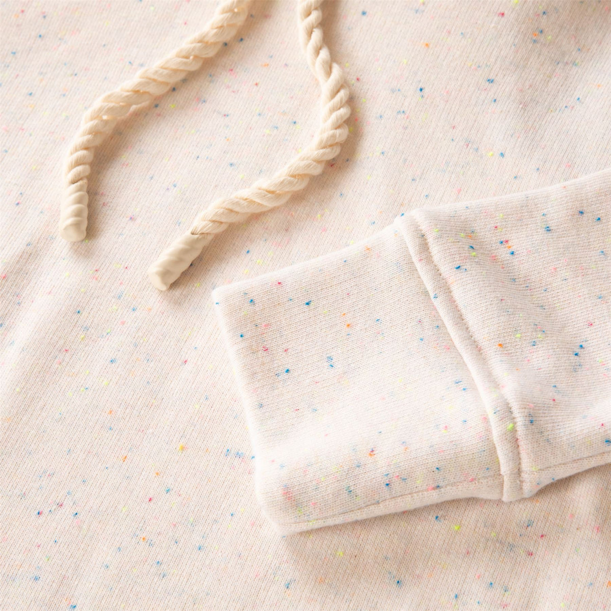 Womens Cotton Speckle Hoodie Off White