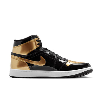 春先取りの 1 Jordan Air Nike High Gold Black/Metallic Shoes Golf Top シューズ(男性用)