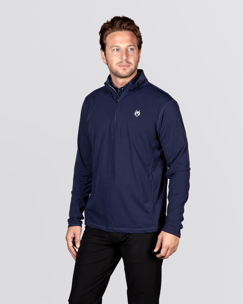 Tate Quarter Zip Maltese Blue