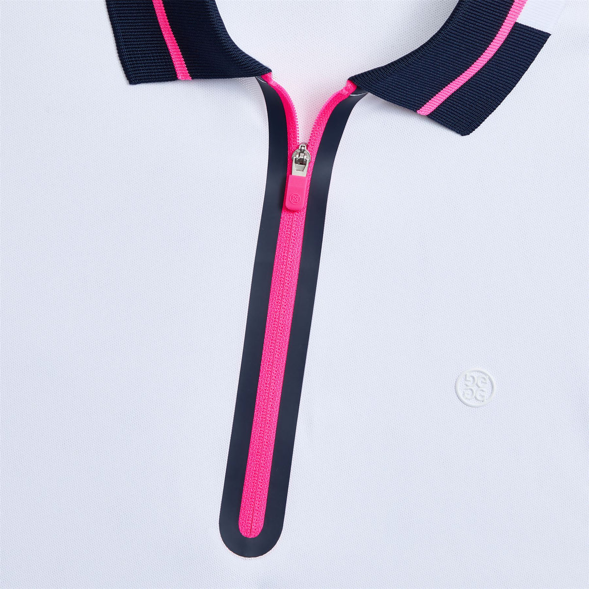 Womens Contrast Panel Tech Pique Polo Snow