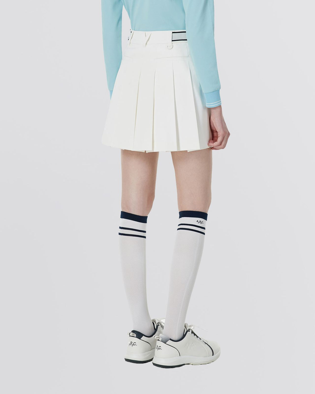 Aude Pleated Skirt White