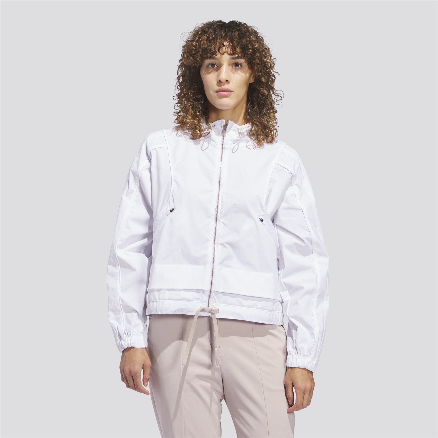 Womens Beyond The Course Full Zip Hoodie White