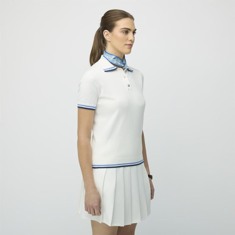 Womens Albatross Polo White/Blue Stripe