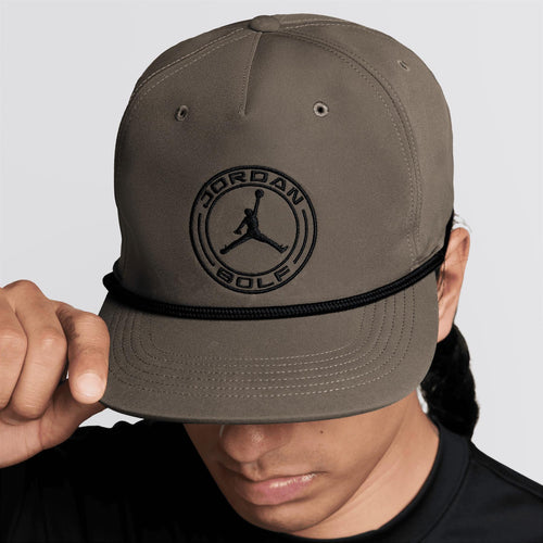 Jordan Pro Structured Dri-FIT Flat-Brim Golf Hat Olive Grey/Kelly Green/Black