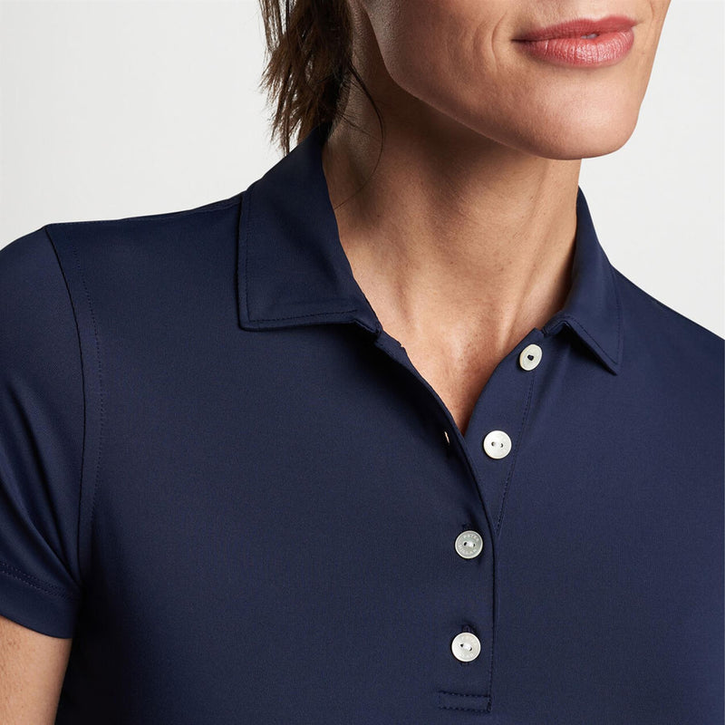 Womens Button Polo Navy