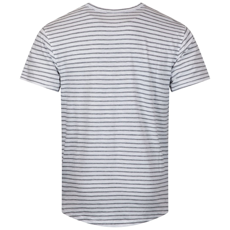 Alpha Slub Striped Tee Light Gray Heather/Arctic
