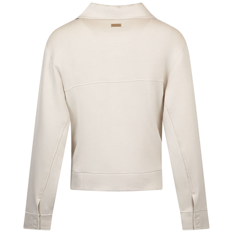 Womens Polo V-Neck Top Silver Birch