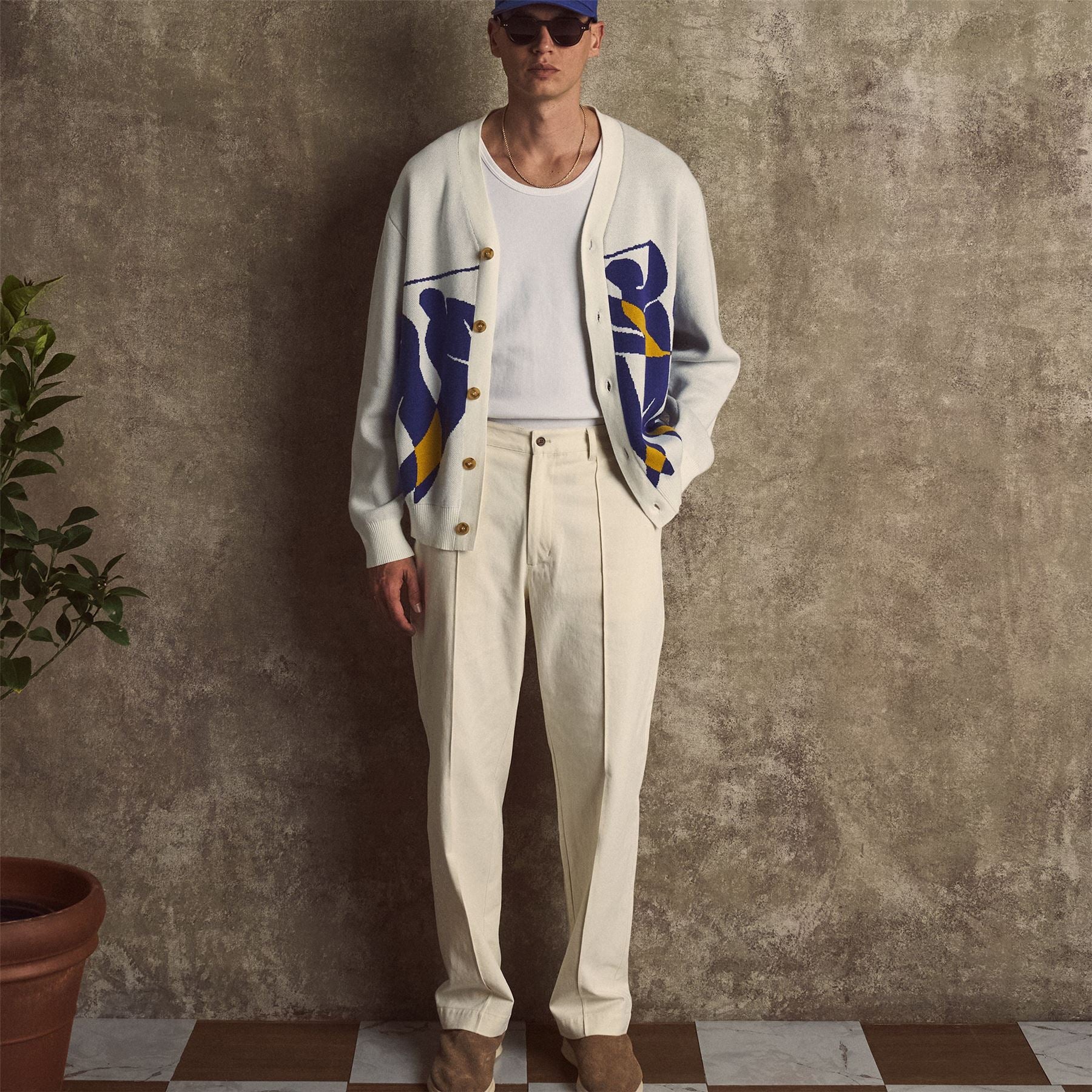 Malbon Golf Cannes Pleated Pants Ivory TRENDYGOLF USA