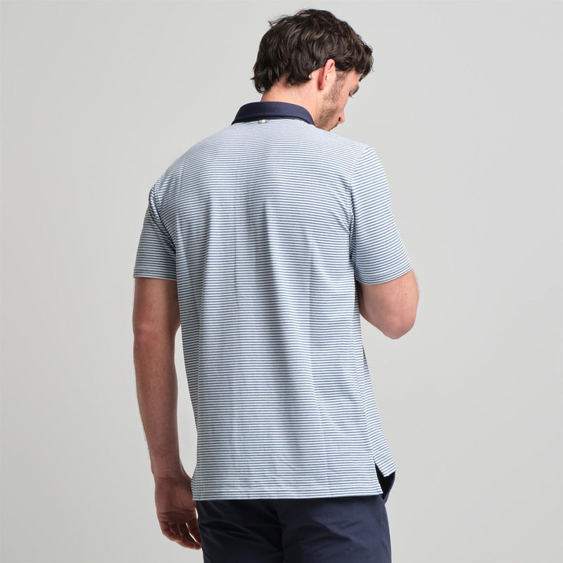 Ford 5 Button Striped Polo Shedd Heather/White
