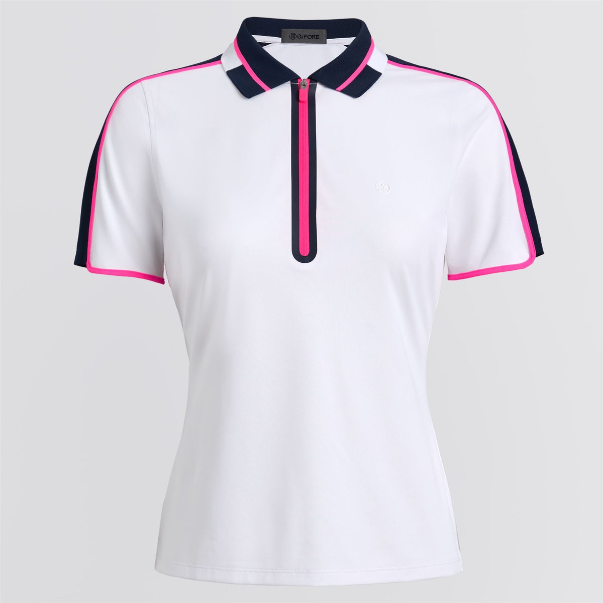 Womens Contrast Panel Tech Pique Polo Snow
