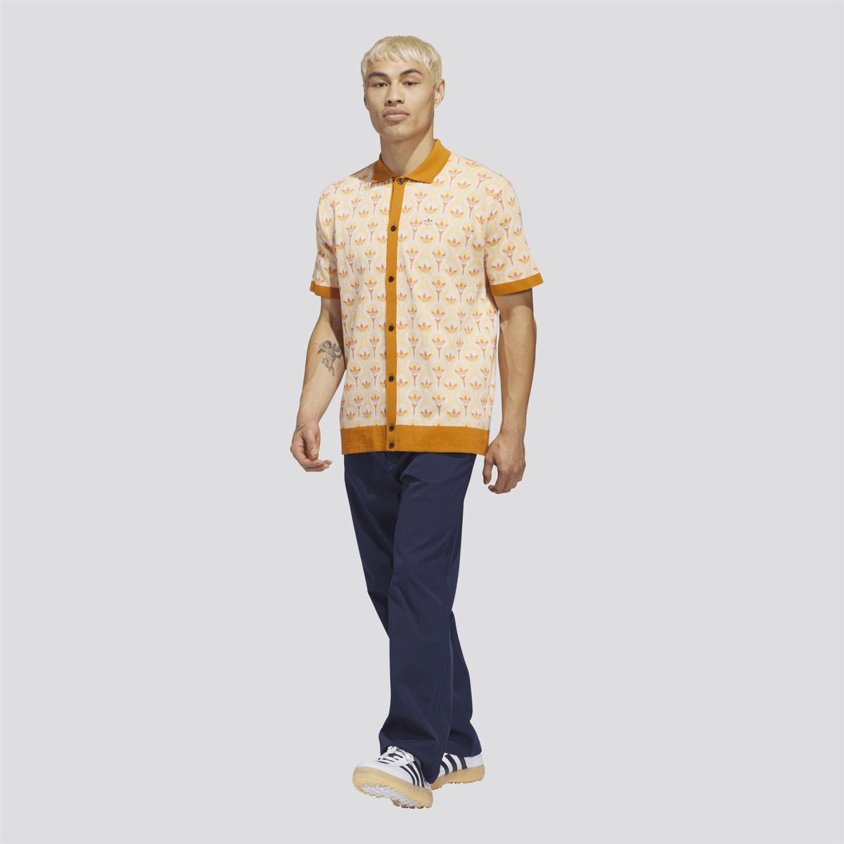 Originals Knit Polo White/Ice Tangerine/Dusky Orange