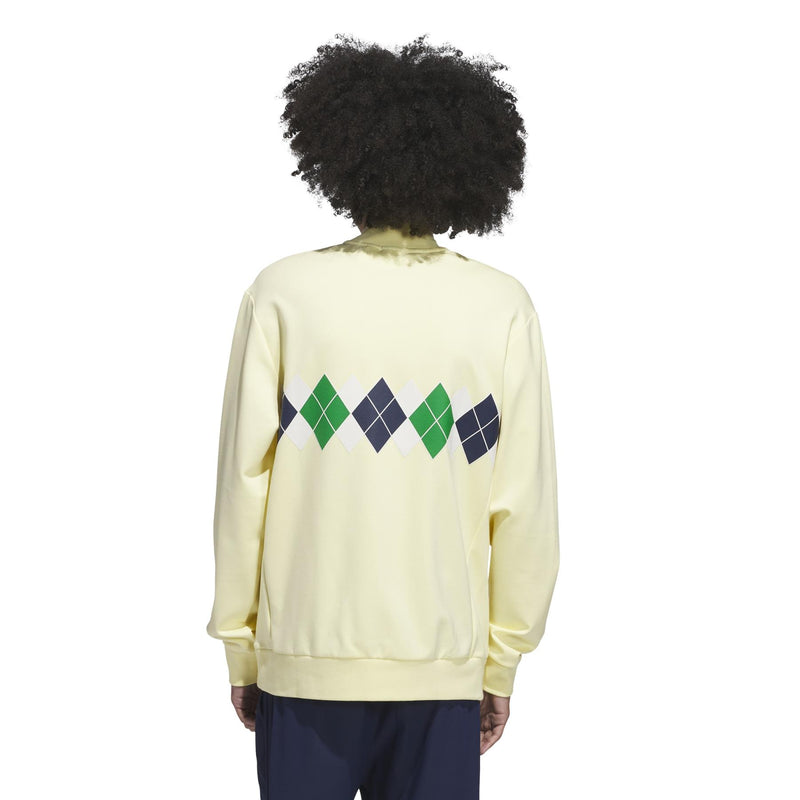 Argyle Printed Quarter Zip Yellow