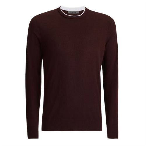 Merino Wool Crew Neck Sweater Port - AW24