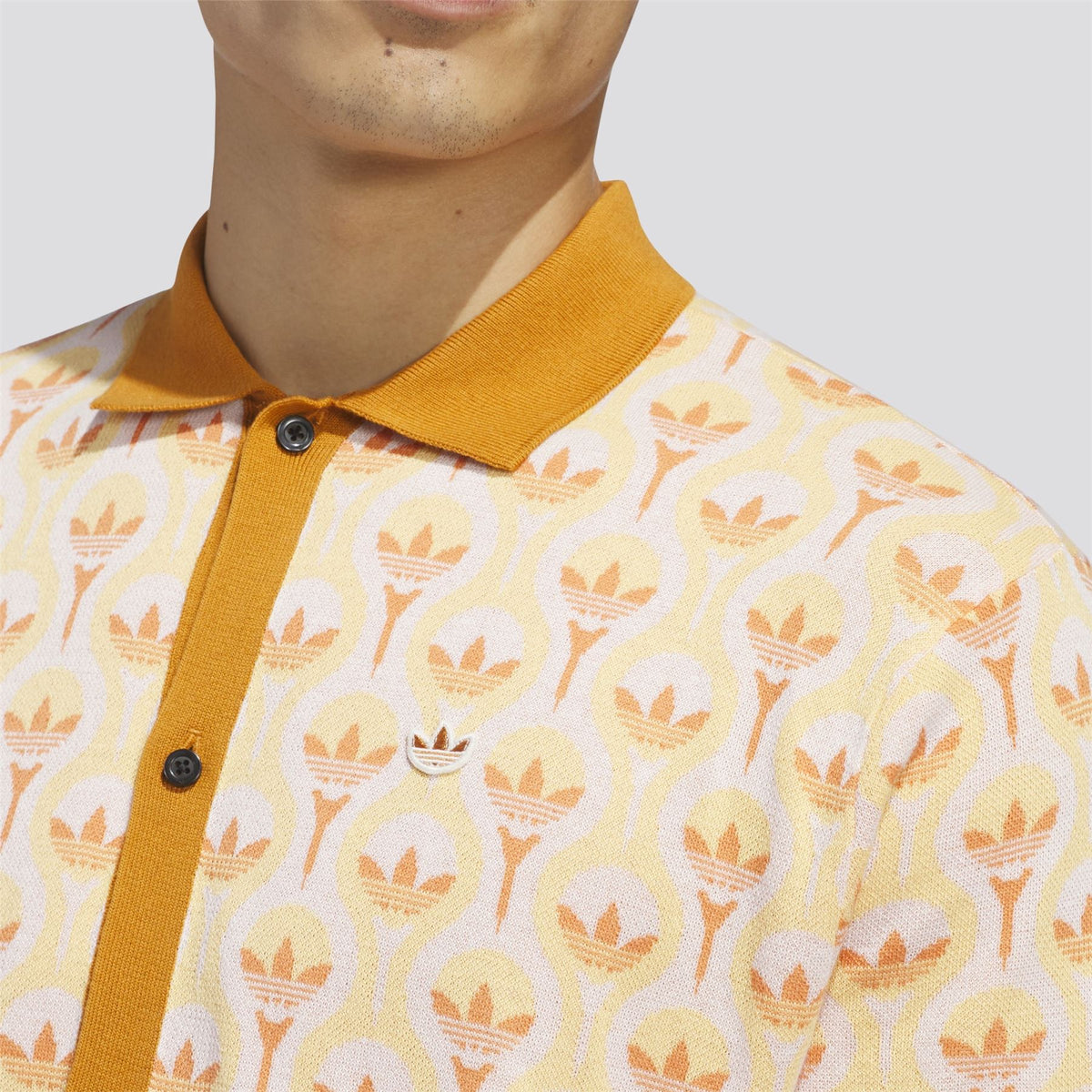 Originals Knit Polo White/Ice Tangerine/Dusky Orange