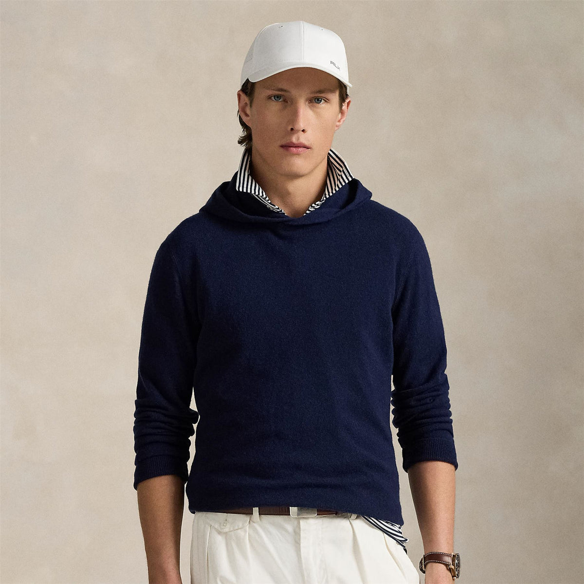 RLX Cashmere Pullover Hoodie Refined Navy