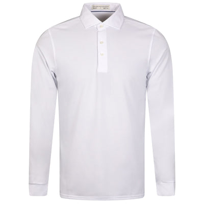 The Abbott LS Poly Knit Polo White - SS24