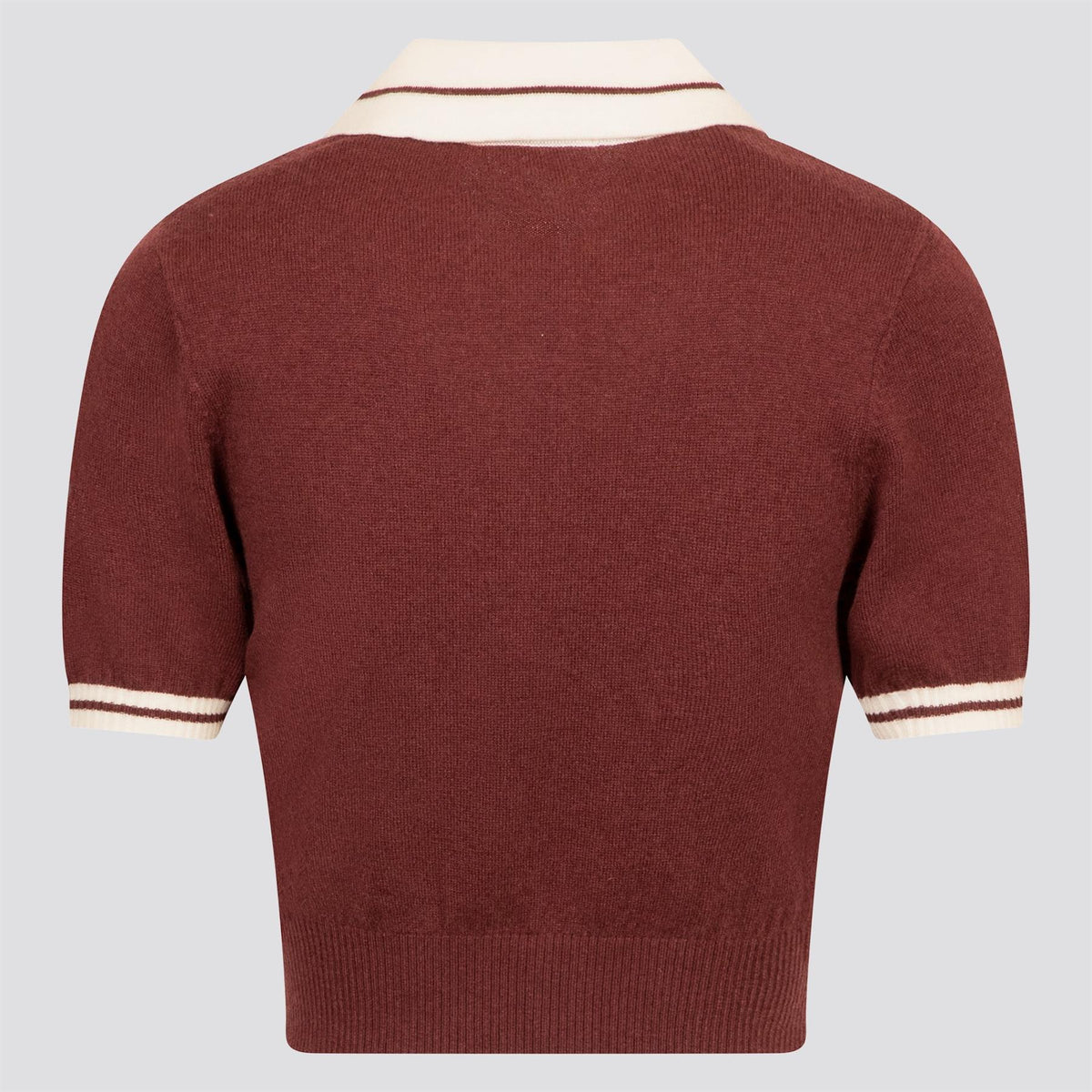 Womens Mikayla Cropped Knit Top Red Mahogany