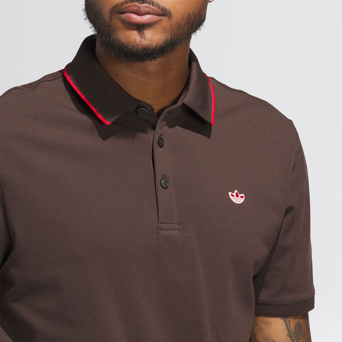 Originals Twistknit Trefoil Polo Dark Brown