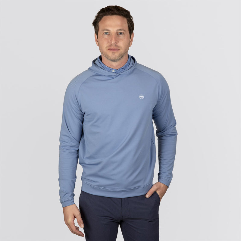 Pine Sugar Stripe Performance hoodie Windsor Blue