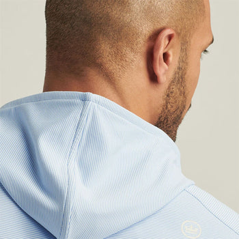 Peter Millar Pine Sugar Stripe Performance Hoodie Blue Fade