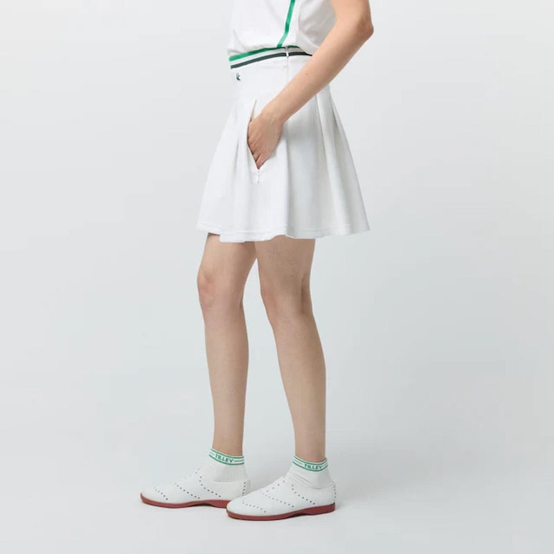 Womens Striped Airloft Pleated Skirt White/Sport Green