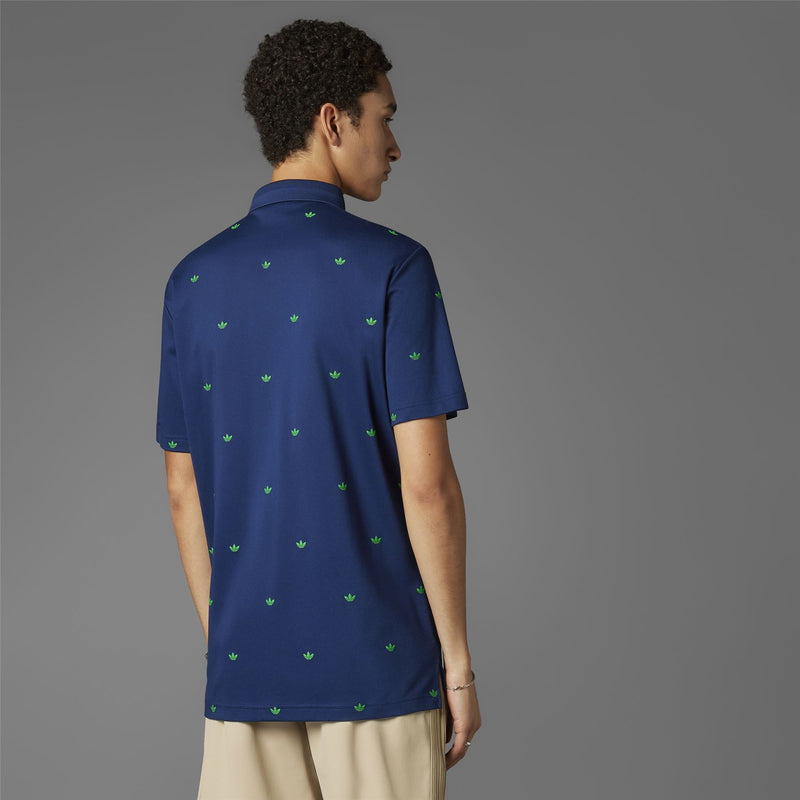 Printed Trefoil Polo Night Indigo