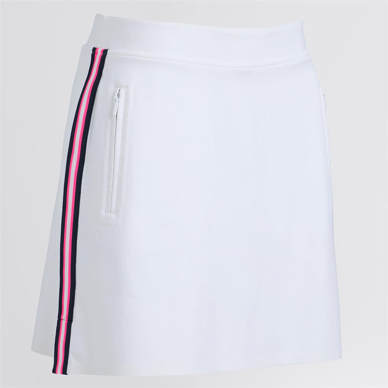 Womens Side Stripe Stretch Scuba Skort Snow